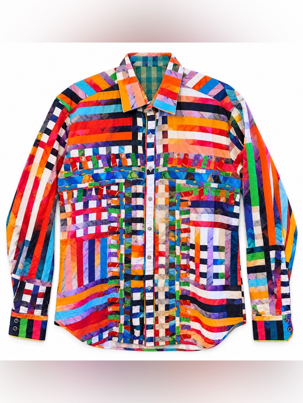 Robert Graham Limited Edition Shirt Mens L Multicolor Embroidered #237 of 771